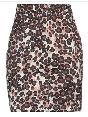 Push button leopard mini skirt